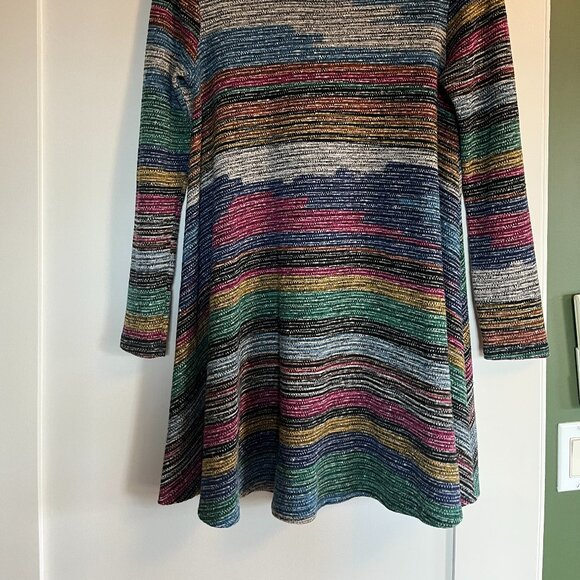 Multicolor Knit Shift Sweater Dress - Picture 6 of 7